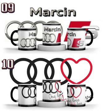 ВОЛШЕБНАЯ КРУЖКА AUDI + ИМЯ + КАРТОН