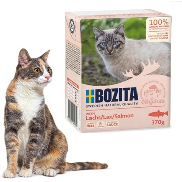 BOZITA MOKRA KARMA DLA KOTA KAWAŁKI ŁOSOSIA W SOSIE 370g