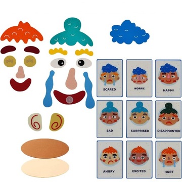 РАЗВИВАЮЩИЙ ПАЗЛ ДЛЯ ДЕТЕЙ НА ЛИПУЧКЕ ЭМОЦИИ ФОРМИРУЙ ЛИЦО СДЕЛАЙ МЫШКУ 39 деталей