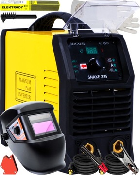 SPAWARKA INWERTOROWA ELEKTRODOWA MAGNUM SNAKE 235 TIG MMA 230V 200A LCD