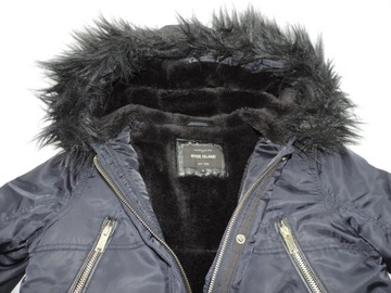 RIVER ISLAND CIEPŁA PARKA NA KOŻUSZKU NA ZIMĘ 10/36/M