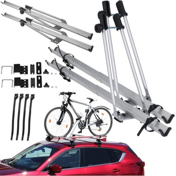 BAGAŻNIK DACHOWY UCHWYT ROWEROWY NA DACH NA 2 ROWERY AMOS ALUMINIUM