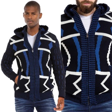 Rozpinany Sweter Męski Cipo Baxx Kaptur Premium