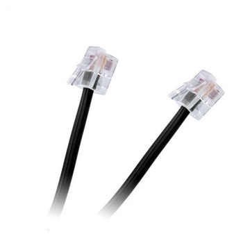Kabel telefoniczny wt-wt 6P4C -6P4C czarny 10m