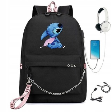PLECAK SZKOLNY A4 USB DUŻY STICH LILO WZORY