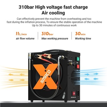 Sprężarka powietrza kompresor do napełniania butli tlenowych Smaco Heap 1