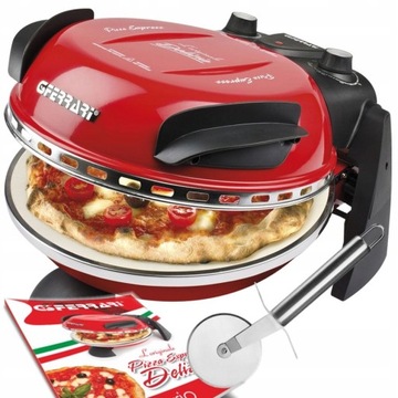 MOCNY PIEC DO PIZZY G3FERRARI G10006 CZERWONY 1200W 400°C + NÓŻ DO PIZZY