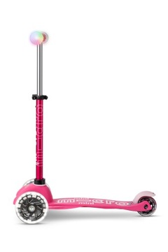 Micro - Mini Deluxe Magic Pink LED трехколесный детский самокат