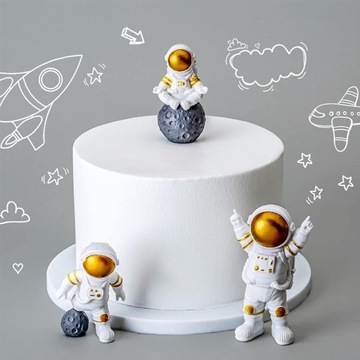 3 ФИГУРКА КОСМОНАВТА КОСМИЧЕСКОЕ ДЕКОРАТИВНОЕ УКРАШЕНИЕ ТОРТА НА ДЕНЬ РОЖДЕНИЯ