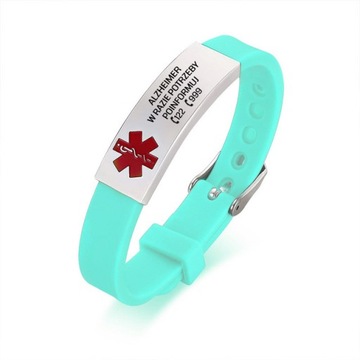 Медицинский браслет с гравировкой Болезнь АЛЬЦГЕЙМЕРА Цвета