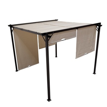 Pergola tarasowa ogrodowa STALOWA beżowa 3x3m