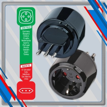 АДАПТЕР ДЛЯ ПУТЕШЕСТВИЯ АДАПТЕР ИТАЛИЯ BRENNENSTUHL