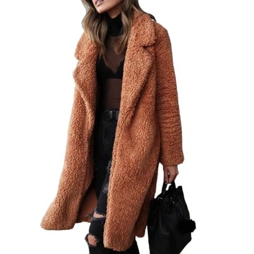 Winter Ladies Casual Long Thicken Plush Warm Cardi