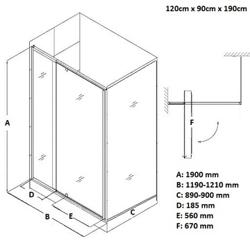 ЧЕРНАЯ душевая кабина-чердак BLACK HIT 120x90см