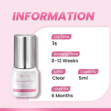 Бесцветный клей для наращивания ресниц Прозрачный Beauty7 5мл