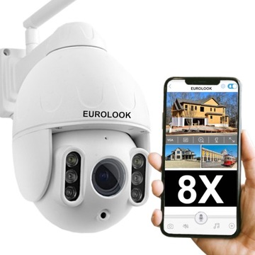 БЕСПРОВОДНАЯ WIFI НАРУЖНАЯ КАМЕРА С 8-кратным ЗУМОМ СИГНАЛИЗАЦИЯ