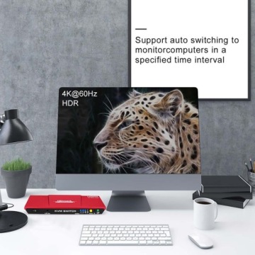 KVM-переключатель HDMI 2x1 4K USB 2.0 18 Гбит/с IR HDCP