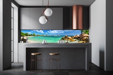 FOTOTAPETA DO KUCHNI ZMYWALNA Plaża Morze wakacyjny widok 350x60