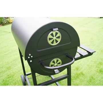 УГОЛЬНЫЙ САДОВЫЙ ГРИЛЬ С КРЫШКОЙ И ПОЛКАМИ VL03, ЧЕРНЫЙ