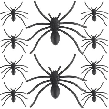 10x PAJĄK PAJĄKI OZDOBNE NA HALLOWEEN SZTUCZNE CZARNE STRASZNE 3,4x3 CM