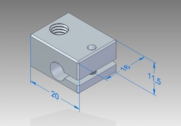 Нагревательный блок E3D V6 с j-образной головкой, алюминий - 3D