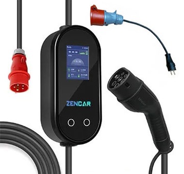Ładowarka NEW Zencar 22kW, kabel 7m + adapter 230V