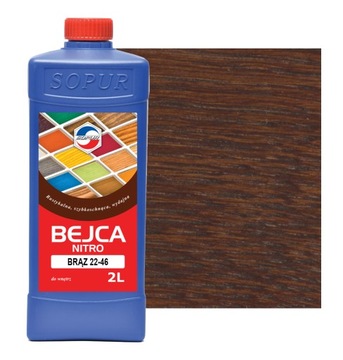 Bejca nitro SOPUR brąz 22-46 2l do drewna 2246