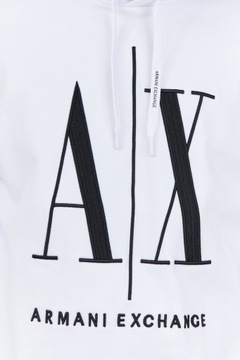 ARMANI EXCHANGE Biała bluza z kapturem i logo r M