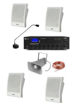 Zestaw nagłośnieniowy radiowęzłowy PA RH SA3-55Q x4 +megafon+PD PPA30