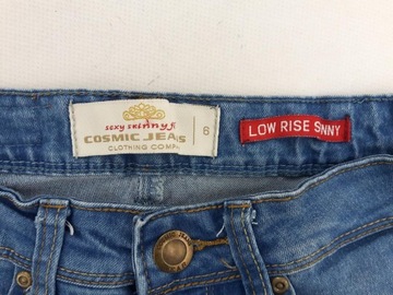 COSMIC JEANS jeansowe SPODNIE RURKI z dziurami MODNE biodrówki _ 34