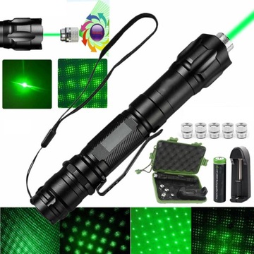 LATARKA Z ZIELONYM WSKAŹNIKIEM LASEROWYM 532NM, POTĘŻNE ŚWIATŁO LASEROWE