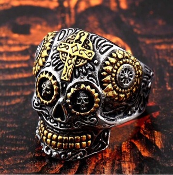 СЕРЕБРЯНОЕ КОЛЬЦО С ПЕЧАТКОЙ ГОТИЧЕСКИЙ ЧЕРЕП КРЕСТ