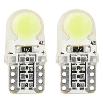 Żarówka LED AMIO W5W T10 12V 0.8W 2xCOB 5600K