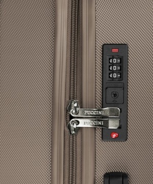 Большой дорожный чемодан на колесах из жесткого АБС-пластика PUCCINI, бежевого цвета, ABS025A-6C