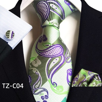GARNITUR KRAWAT POSZETKA SPINKI DO MANKIETÓW ŚLUB W STYLU VINTAGE