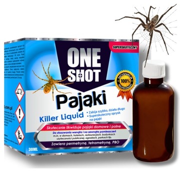ONESHOT NA PAJĄKI 30 ML SILNY KONCENTRAT NA PAJĄKI DOMOWE POLNE PREPARAT