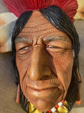 ИНДИЙСКАЯ ГОЛОВА Текумсе, ДЛЯ ПОДВЕСКИ - ВИНТАЖ