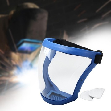 Полнолицевой щиток Легкий противозапотевающий лицевой щиток, синий и прозрачный