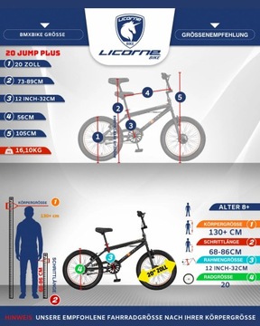 NIEMIECKI ROWER BMX FREESTYLE JUMP+ 4PEGI 360