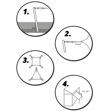 СОЛНЕЧНЫЙ ПАРУС Водонепроницаемый САДОВЫЙ ПРЯМОУГОЛЬНИК 3х5м ЦВЕТ + ВЕРЕВКИ
