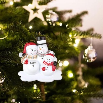 Семейные новогодние украшения 2023, ручная работа, милые на свадьбу Три снеговика