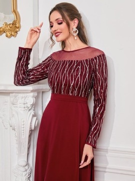 SHEIN SUKIENKA WIECZOROWA BURGUND R.XL H194043