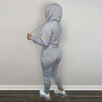 Thick Fleece Sweatpants & Hoodie Top Track Suit Wo