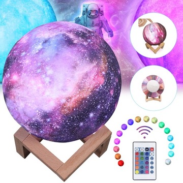 3D ЛУНА СВЕТИЛЬНИК, RGB-16 ЦВЕТОВ, С РЕГУЛИРОВКОЙ РЕГУЛИРОВКИ, СО ПОДСТАВКОЙ
