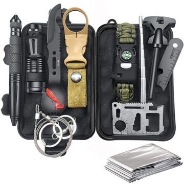 Wojskowy Survivalowy Zestaw Przeżycia Survival Niezbędnik Multitool 32el XL