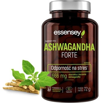 Essensey ASHWAGANDHA CERTYFIKOWANA MOCNY EKSTRAKT ŻEŃ-SZEŃ