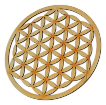 Drewniany ornament 3D obraz panel KWIAT ŻYCIA 40cm