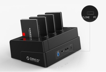 Док-станция Orico для HDD/SSD накопителей, 2,5''/3,5'', USB 3.0, SATA с функцией
