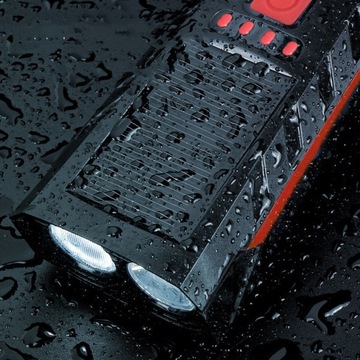 КОМПЛЕКТ СВЕТОДИОДНЫХ ВЕЛОСИПЕДНЫХ ФАР, СОЛНЕЧНАЯ ЗАРЯДКА, ВОДОНЕПРОНИЦАЕМЫЙ, 120 ДБ