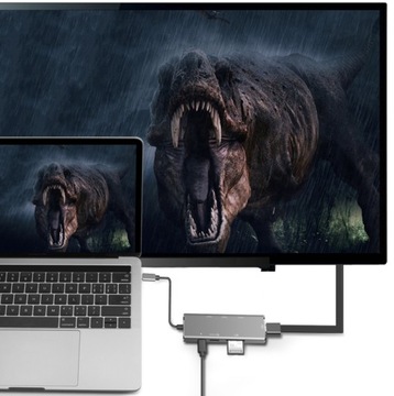 Концентратор USB-C HDMI 4k 3x USB 3.0 Micro SD PD 100 Вт